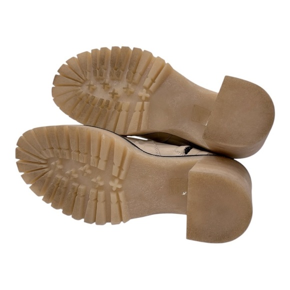 Free People James Chunky Heel Chelsea Boot Cream Leather size 39 US 9 - Picture 10 of 15